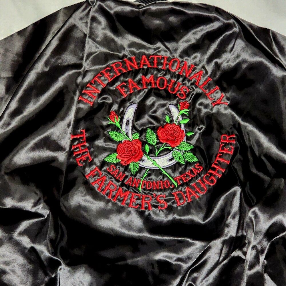 Vintage Auburn Satin Jacket Famous The Farmers Daughter San Antonio TX